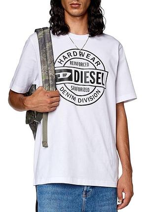 Футболка чоловіча diesel біла з принтом