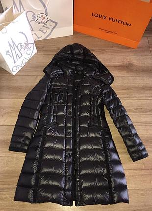 ▪️жіночий чорний довгий пуховик moncler монклер теплий зимовий зима натуральний пух перо женский черный длинный зимний чёрный пуховик пальто плащ