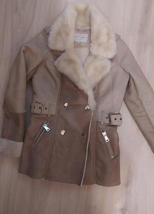 Легкая куртка дубленка из енока кожи river island