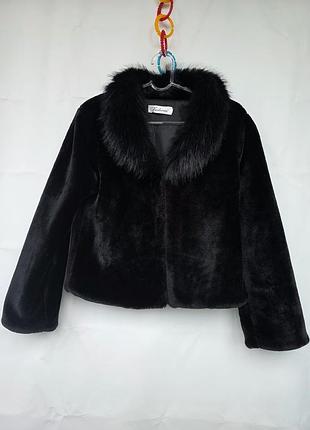 Шубка з екохутра fashion, чорна, розмір xs-s