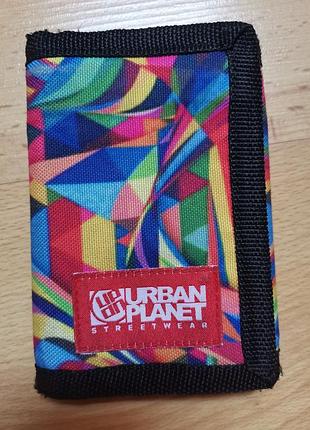 Текстильный спортивно-молодежный кошелек трифолд urban planet streetwear