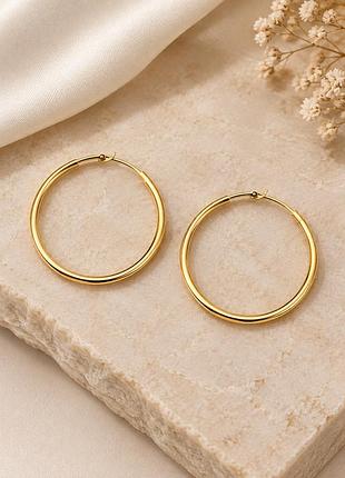 Сережки кільця xuping діаметр 29мм 18к
