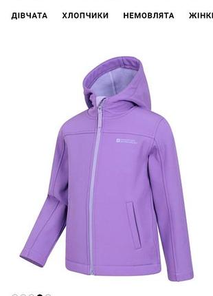Куртка для дівчаток mountain warehouse soft shell фіолетова 2