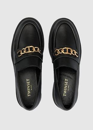 Лофери жіночі twinset чорні шкіряні