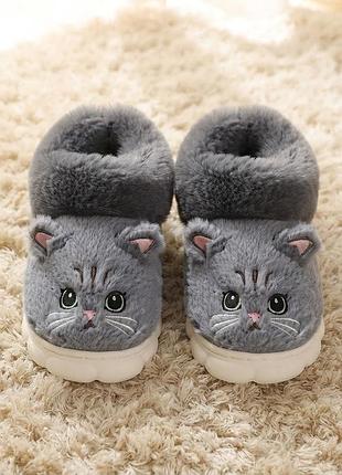 Дитячі теплі капці мехові котик 34-34,5, 37,5-38р