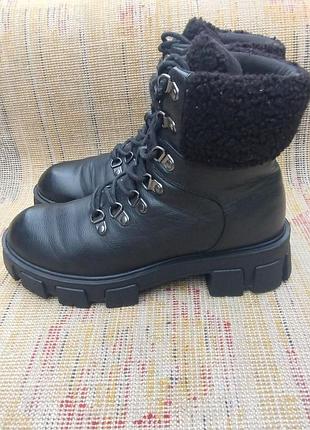 Ботинки кожаные зимние bata, 39(25,5) см.