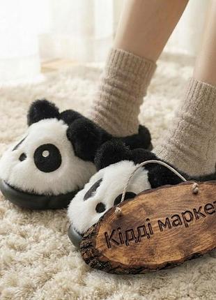 Дитячі теплі капці мехові панда 35