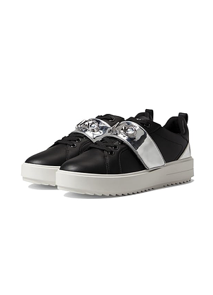 Жіночі шкіряні кросівки кеди michael kors poppy leather / metallic logo strap sneake