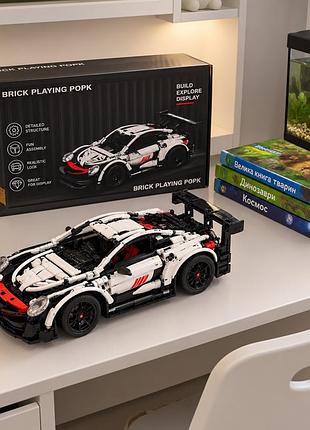 Конструктор лего машина для хлопчика porsche біло-чорно-червоний 20х9х6 см