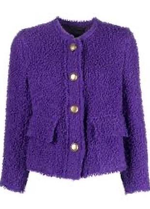 Жакет luisa cerano bouclé jacket у насиченому фіолетовому кольорі (deep purple).