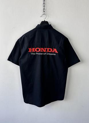 Сорочка vintage honda racing work shirt button up screen stars fruit of the loom m black