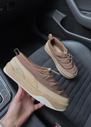 Puma оригінал дутіки нові коричневі на плоскій підошві дуже зручні легкі з флісовою підкладкою дуже теплі