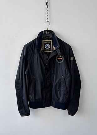 Куртка чоловіча napapijri geographic antarctic research big logo jacket size m navy outdoor