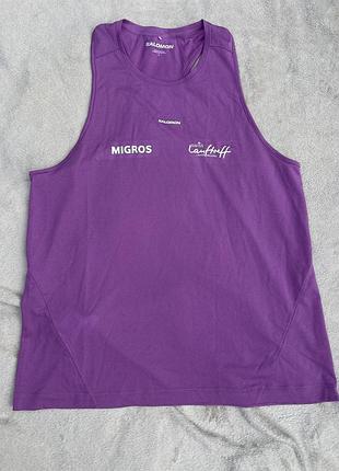 Жіноча спортивна майка salomon core tank w фіолетова l