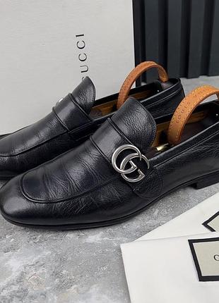 Gucci donnie double gg loafers мужские туфли лоферы кожа оригинал 42 eur