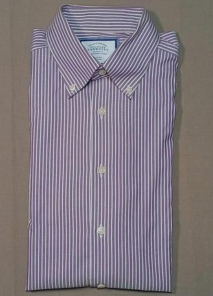 Воротник 42 см charles tyrwhitt size 16 1/2/34 in 42/86 см oxford рубашка в полоску slim fit