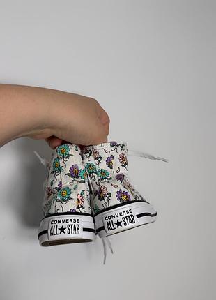 Высокие кеды с цветочным принтом converse 3
