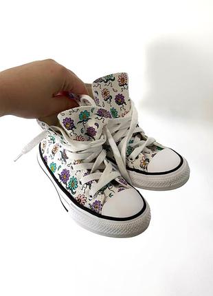 Высокие кеды с цветочным принтом converse 5