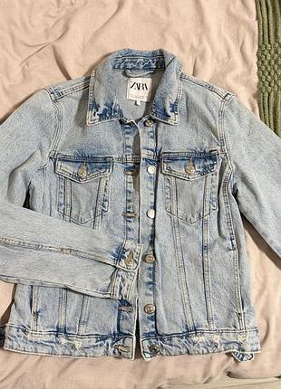 Куртка джинсова жіноча zara блакитна s