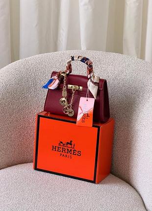 Сумка hermes kelly з хустинкою