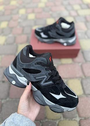 ❄️зимові завищені кросівки чоловічі new balance 9060 на хутрі замшеві