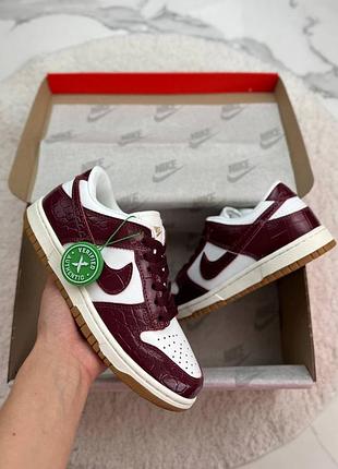 Sb dunk low burgundy croc 7