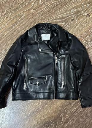 Куртка-косуха дитяча zara чорна 116 см