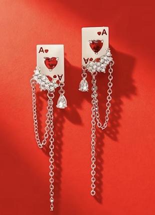 Жіночі сережки покер ♥️ 2