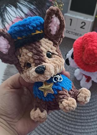 М'яка іграшка щенячий патруль гонщик чейз, в'язана