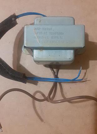 Трансформатор мережевий jusp-10808u 230 в / 15 в, 0,8 а
