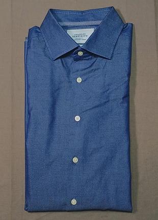 Комір 43 см  charles tyrwhitt size  l17/37 in  43/94 cm
синя  сорочка   slim fit