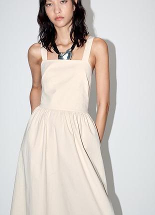 Платье миди на бретелях zara