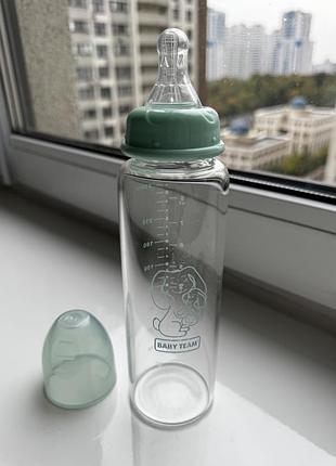 Пляшечка baby team скляна 250 мл