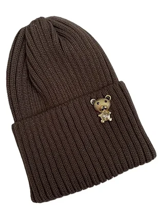 Шапка одинарна з прикрасою 071114 для дівчаток "makko" one size