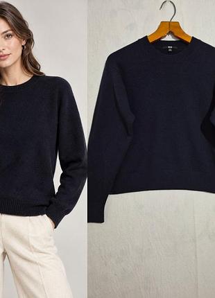 Вязаный шерстяной свитер оверсайз средней плотности uniqlo