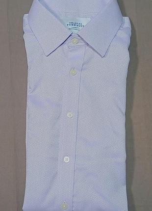 Комір 44 см  charles tyrwhitt size  17/37 in  43/94 cm
бузкова   сорочка  в геометричний малюнок  slim fit