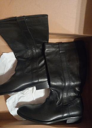 Чоботи чоловічі zara man чорні, розмір 43, натуральна шкіра