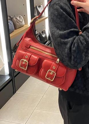 Сумка жіноча coach червона