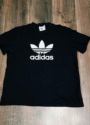 Мужская уникальная футболка adidas с крупным лого оригинал