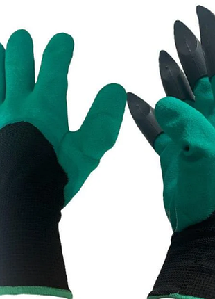 Дові рукавички garden genie gloves з кігтями для копання і посадки універсальні захисні