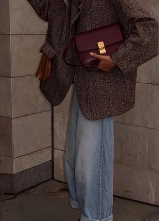 Сумка crossbody трендовая бордо