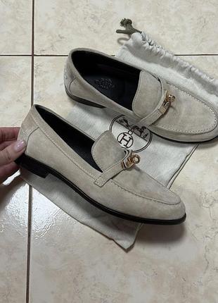 Шкіряні лофери hermes