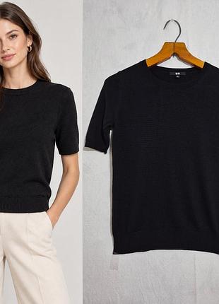 Шерстяная  кофта  с коротким рукавом  со знаком качества  uniqlo