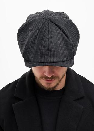 Чоловіча кепка хуліганка у клітинку without alfi black