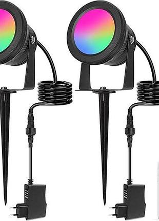 2 шт. rgb-светильник для сада led underwater lights водонепроницаемый светодиодный светильник 15 вт