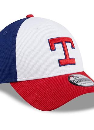 Бейсболка men's texas rangers new era white 2025 batting practice 39thirty flex hat size s/m