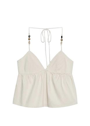 Джинсовий топ халтер zara 3