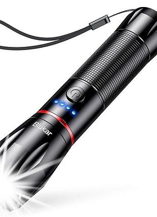 Ліхтарик 1800mah blukar світлодіодний ліхтарик із 5 режимами та регульованим фокусом