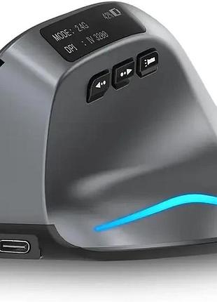 Беспроводная игровая мышь с перезаряжаемым дисплеем zelotes gaming mouse f-26c, двухрежимная