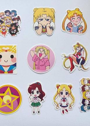 Набор наклеек стикерпак по аниме сейлор мун sailor moon - 10 шт
